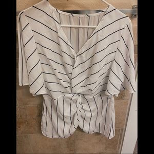 White & black stripped blouse
